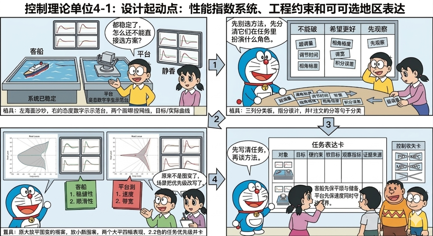 客船航向与稳定平台情境